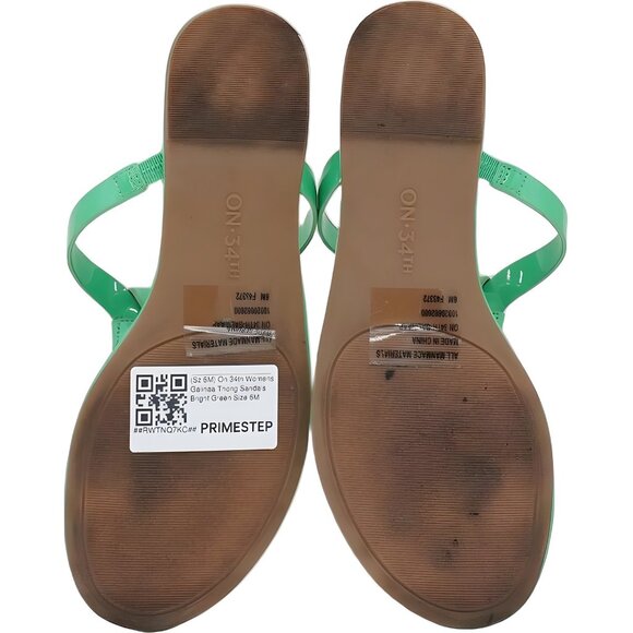 On 34th Galinaa Bright Green Thong Flip Flop Sandals Women's US 6M - Picture 6 of 6